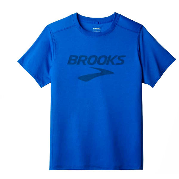 Playera Deportiva Brooks Distance Short Sleeve 3.0 Azul Hombre