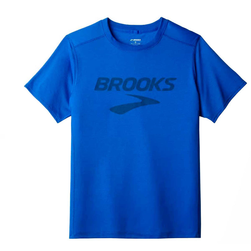 Playera Deportiva Brooks Distance Short Sleeve 3.0 Azul Hombre