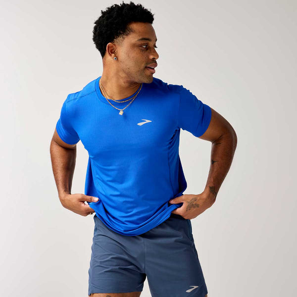 Playera Deportiva Brooks tmosphere Short Sleeve 3.0 Azul Hombre