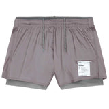 Short Deportivo Satisfy Techsilk 3" Running Gris Mujer