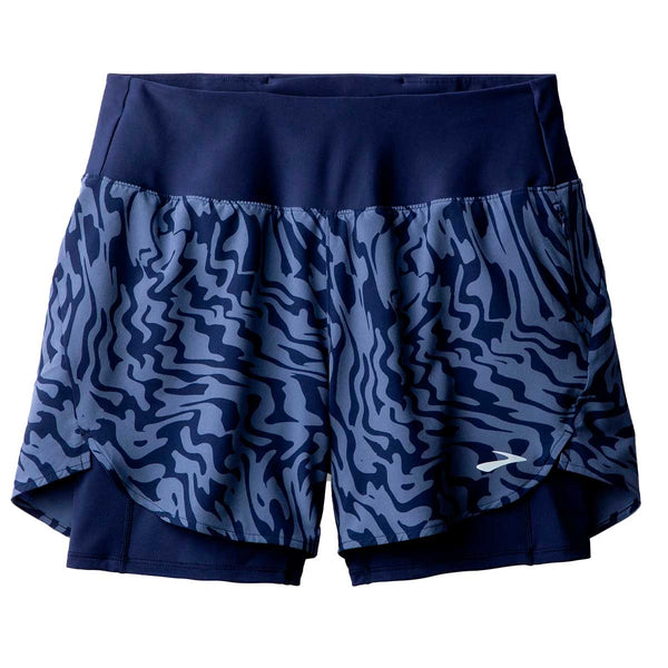 Short Deportiva Brooks Chaser 5" 2-in-1 Short 2.0 Multi Azul Mujer