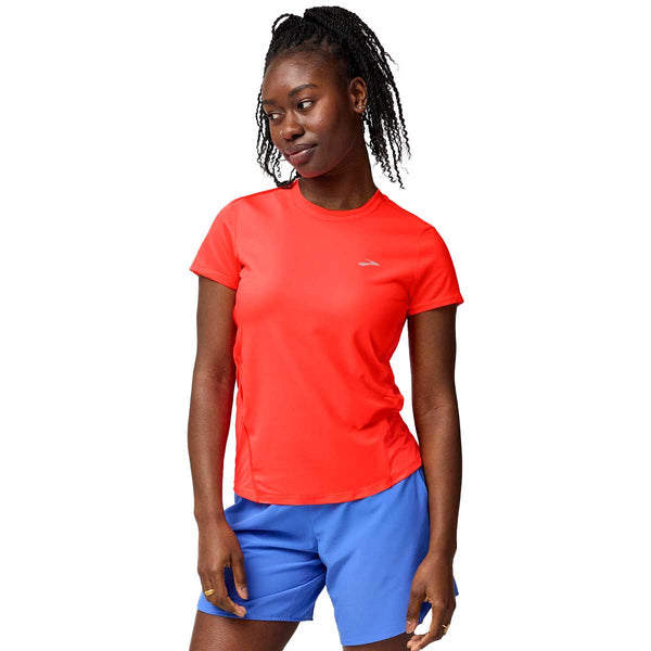 Playera Deportiva Brooks Sprint Free Short Sleeve 3.0 Naranja Mujer