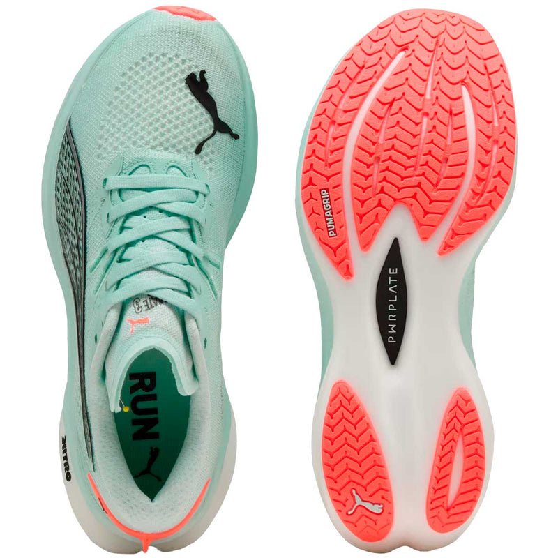 Tenis Puma DEVIATE NITRO 3 Verde Menta Mujer