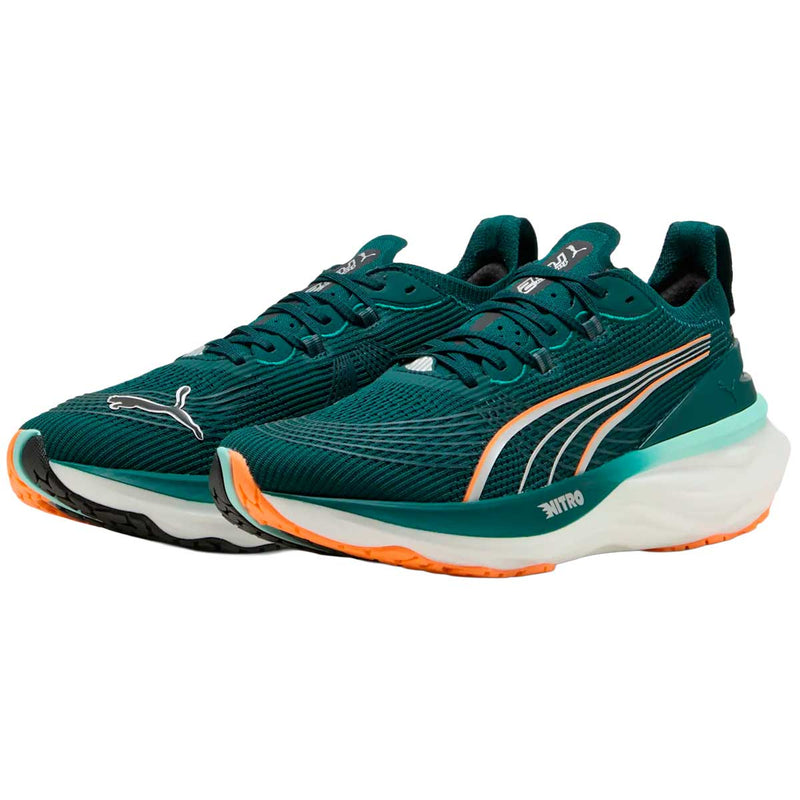Tenis Puma FOREVERRUN NITRO 2 Verde Naranja Hombre