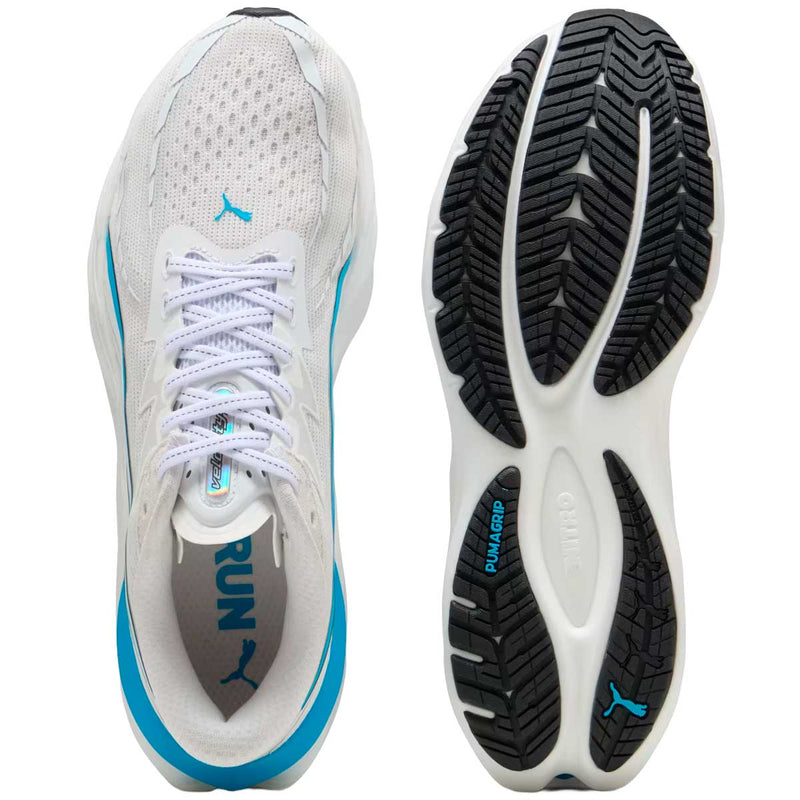 Tenis Puma Run Velocity NITRO 4 Blanco Celeste Hombre