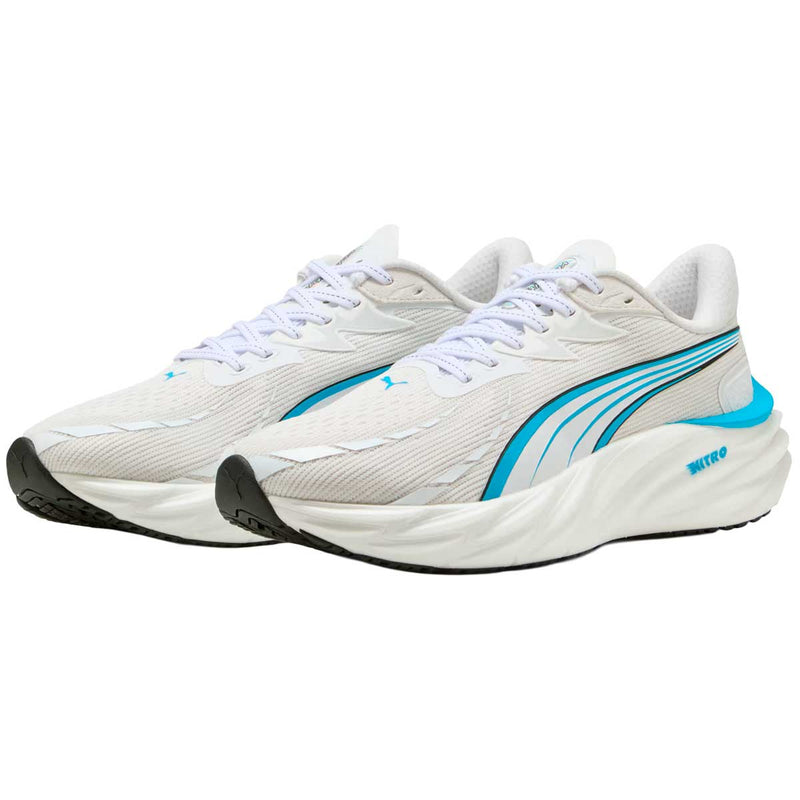 Tenis Puma Run Velocity NITRO 4 Blanco Celeste Hombre