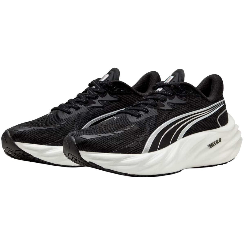 Tenis Puma Run Velocity NITRO 4 Negro Plata Mujer