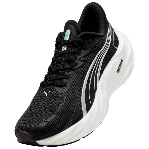 Tenis Puma Run Velocity NITRO 4 Negro Plata Mujer