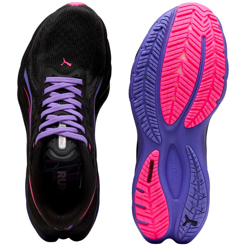 Tenis Puma Run Velocity NITRO 4 DT Negro Púrpura Mujer