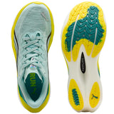 Tenis Puma Running Deviate NITRO 4 Verde Amarillo Mujer