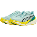 Tenis Puma Running Deviate NITRO 4 Verde Amarillo Mujer