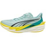 Tenis Puma Running Deviate NITRO 4 Verde Amarillo Mujer