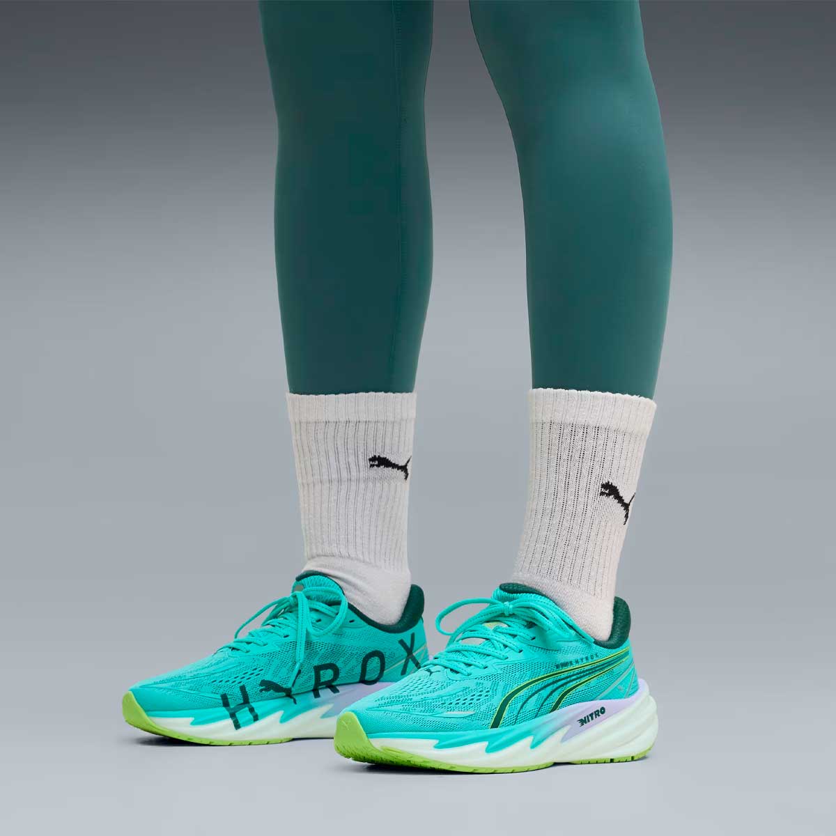 Tenis PUMA x HYROX Velocity NITRO™ 5 Verde Morado Mujer