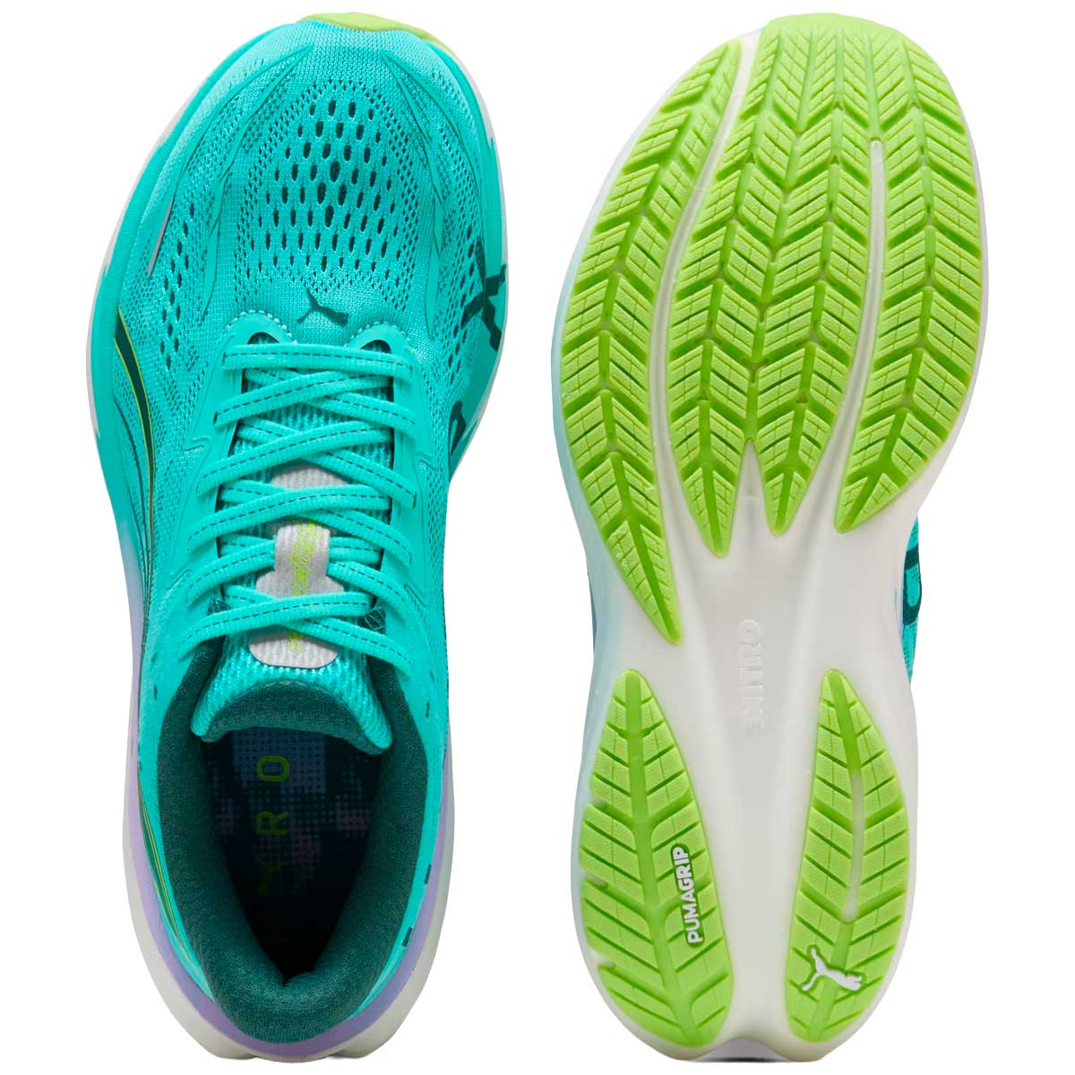 Tenis PUMA x HYROX Velocity NITRO™ 5 Verde Morado Mujer