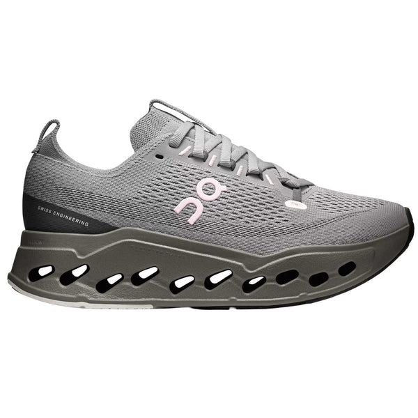 Tenis On CLOUDSURFER MAX Running Gris Rosa Mujer