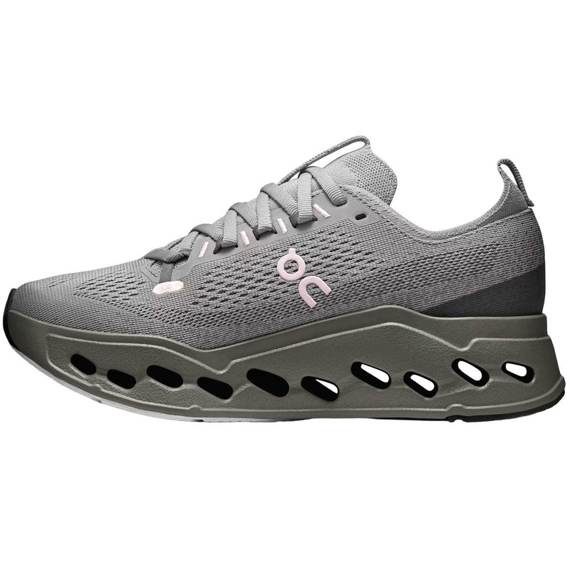 Tenis On CLOUDSURFER MAX Running Gris Rosa Mujer