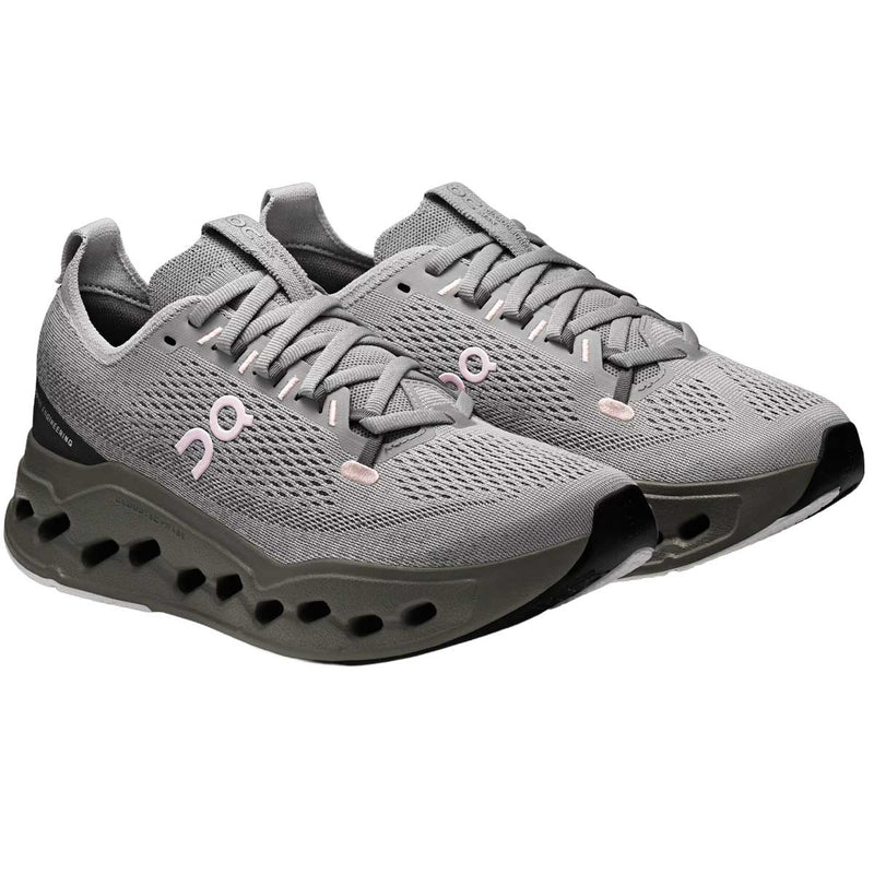 Tenis On CLOUDSURFER MAX Running Gris Rosa Mujer