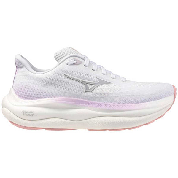 Tenis Running Mizuno WAVE SKY 9 Blanco Plata Mujer