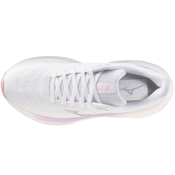 Tenis Running Mizuno WAVE SKY 9 Blanco Plata Mujer