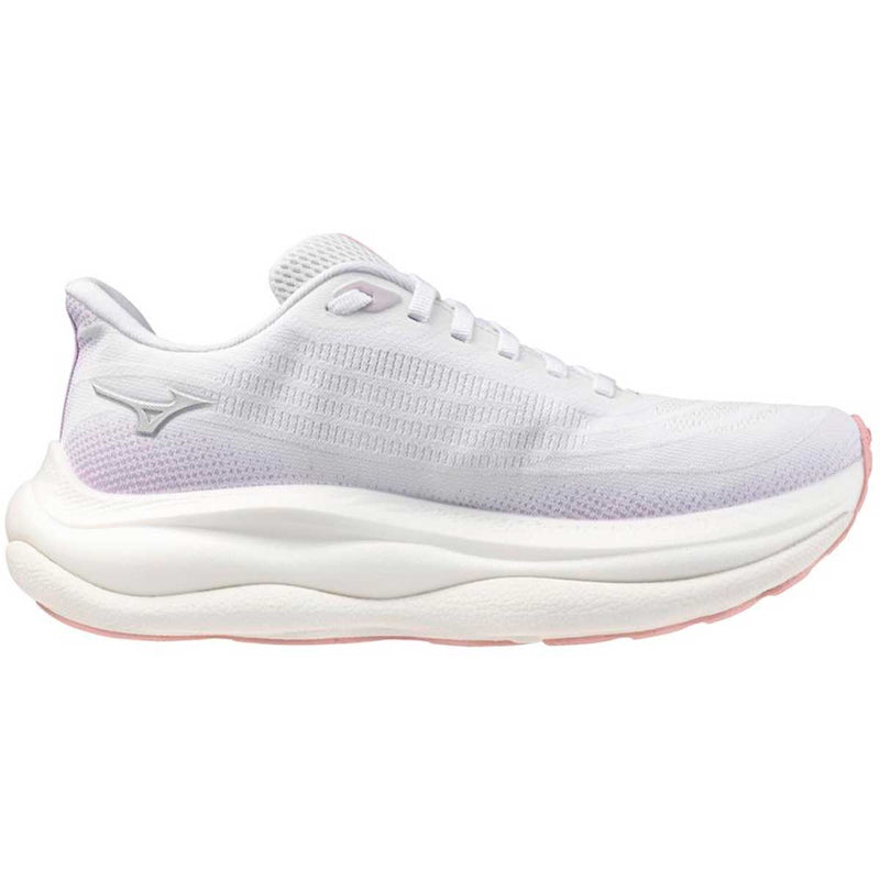 Tenis Running Mizuno WAVE SKY 9 Blanco Plata Mujer