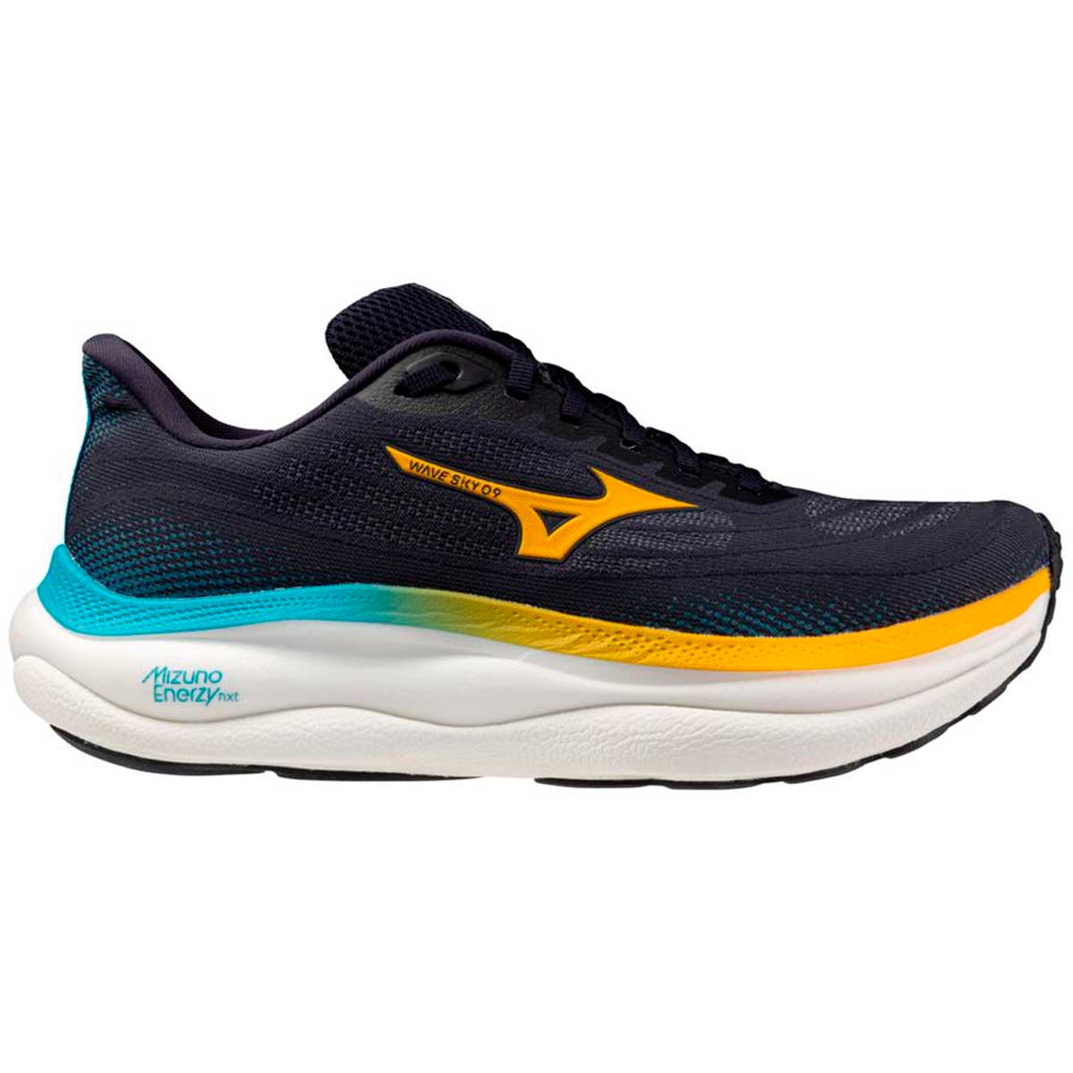 うみ Tenis Running Mizuno WAVE SKY 9 Navy Citrus Hombre