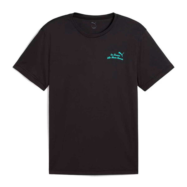 Playera Deportiva Puma Graphics Running Slogan Negro Hombre