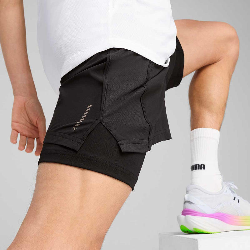 Short Deportivo Running VELOCITY 2IN1 Negro Hombre