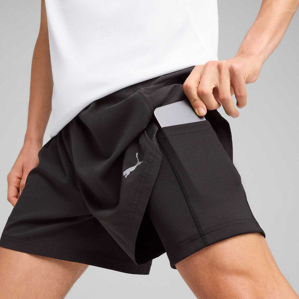 Short Deportivo Running VELOCITY 2IN1 Negro Hombre