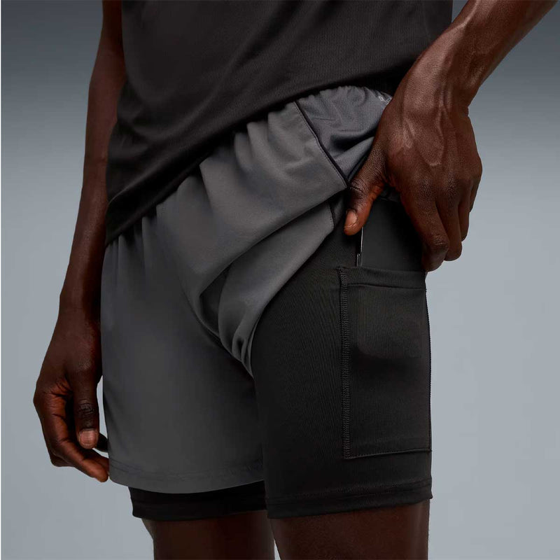 Short Deportivo Running VELOCITY 2IN1 Gris Hombre