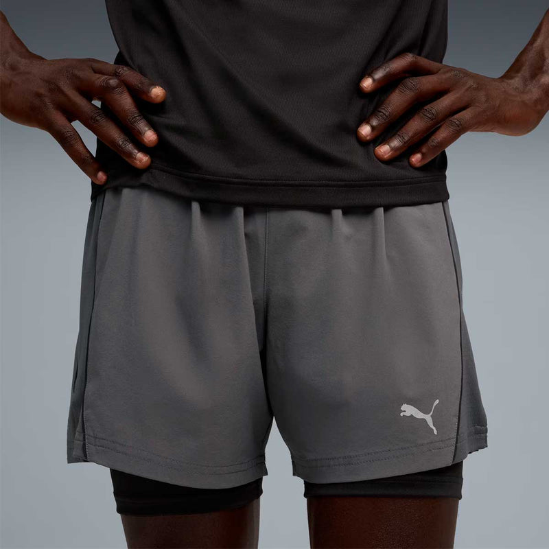 Short Deportivo Running VELOCITY 2IN1 Gris Hombre