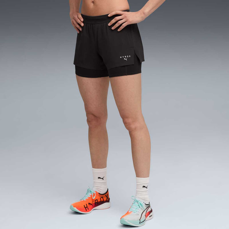 Short Deportivo Puma 2in1 Edición Hyrox Negro Mujer