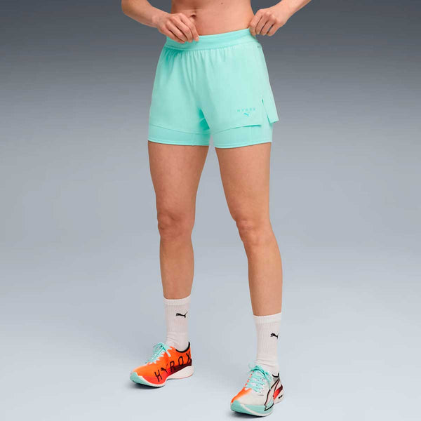 Short Deportivo Puma 2in1 Edición Hyrox Aqua Mujer