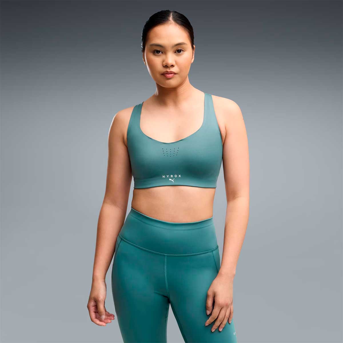 Top Deportivo Puma HYROX PWRMODE Sports Bra Verde Mujer