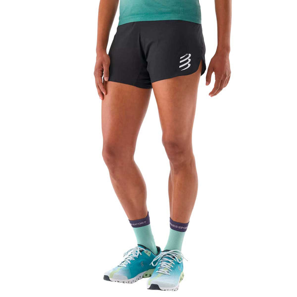 Short Deportivo Compressport Performance Short Black Mujer