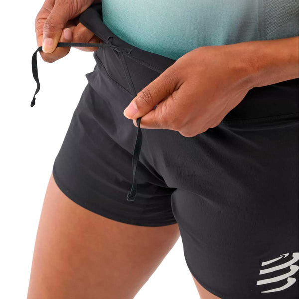 Short Deportivo Compressport Performance Short Black Mujer