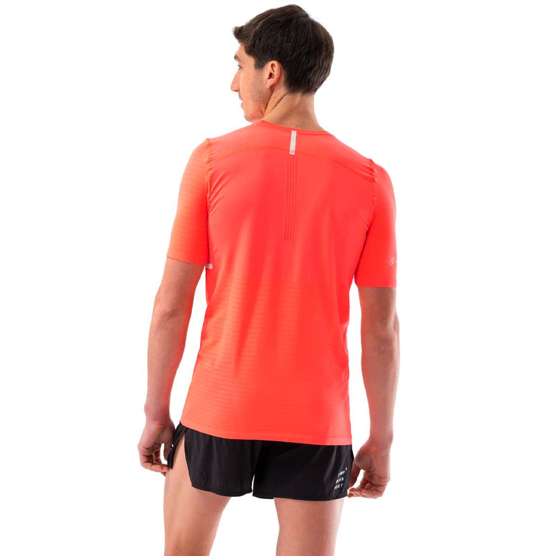 Playera Compressport Pro Racing SS Tshirt Fluo Red Hombre