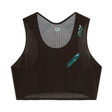 Crop Race Vest Soar Running Ultraliviano Negro Mujer
