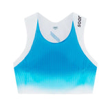 Crop Race Vest Soar Running Ultraliviano Azul Blanco Mujer