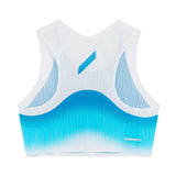 Crop Race Vest Soar Running Ultraliviano Azul Blanco Mujer