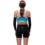Crop Race Vest Soar Running Ultraliviano Azul Blanco Mujer