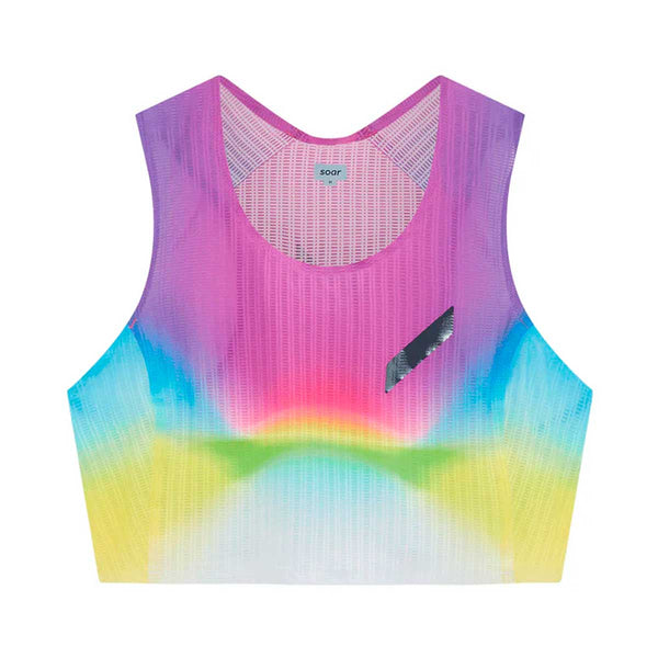 Crop Race Vest Soar Running Ultraliviano Summer Rainbow Mujer