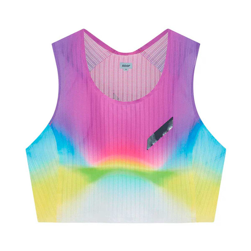 Crop Race Vest Soar Running Ultraliviano Summer Rainbow Mujer