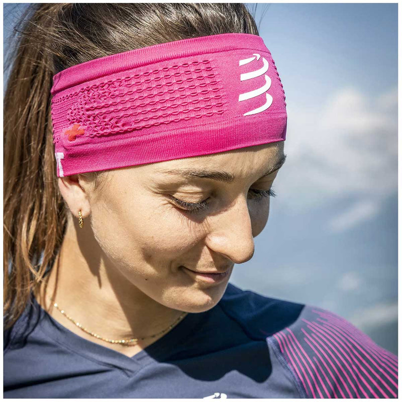 Banda Deportiva Compressport Headband On/Off Magenta
