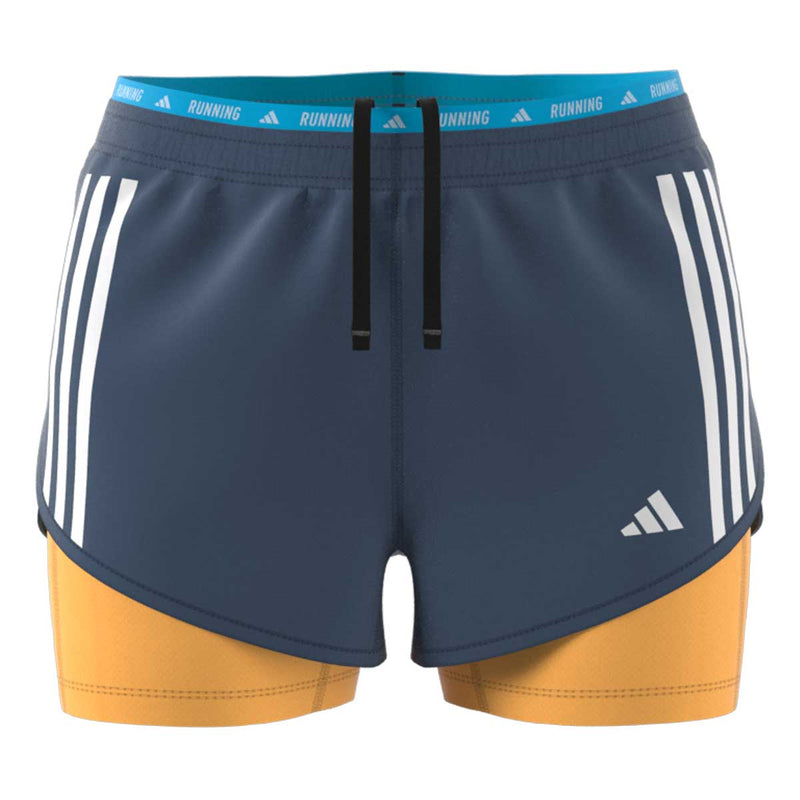 Short Deportivo Adidas OWN THE RUN Azul 2 EN 1 Mujer