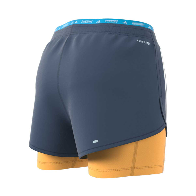 Short Deportivo Adidas OWN THE RUN Azul 2 EN 1 Mujer