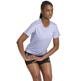 Playera Deportiva Adidas Own the Run 3 Franjas Lavanda Mujer
