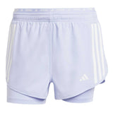 Short Deportivo Adidas Own the Run 3 Franjas 2 en 1 Lila Mujer