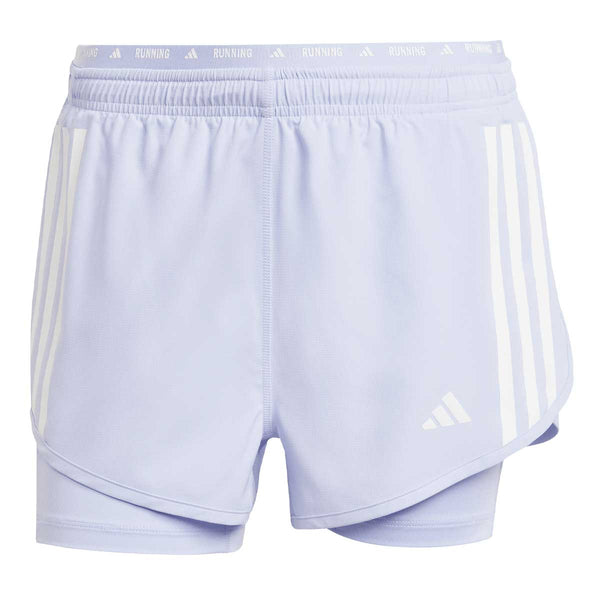 Short Deportivo Adidas Own the Run 3 Franjas 2 en 1 Lila Mujer