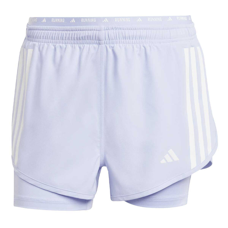 Short Deportivo Adidas Own the Run 3 Franjas 2 en 1 Lila Mujer