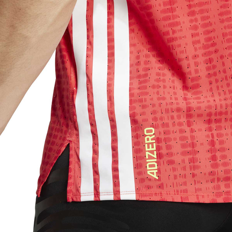 Playera Deportiva Adidas Singlet Adizero Sin Mangas Naranja Hombre